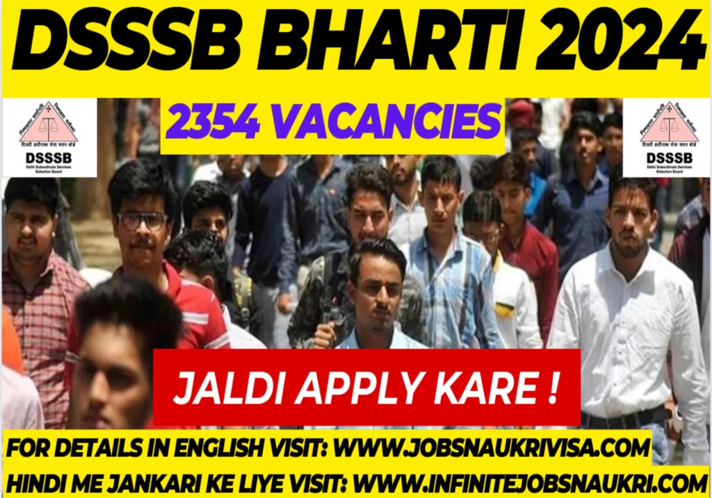 dsssb recruitment 2024 apply online